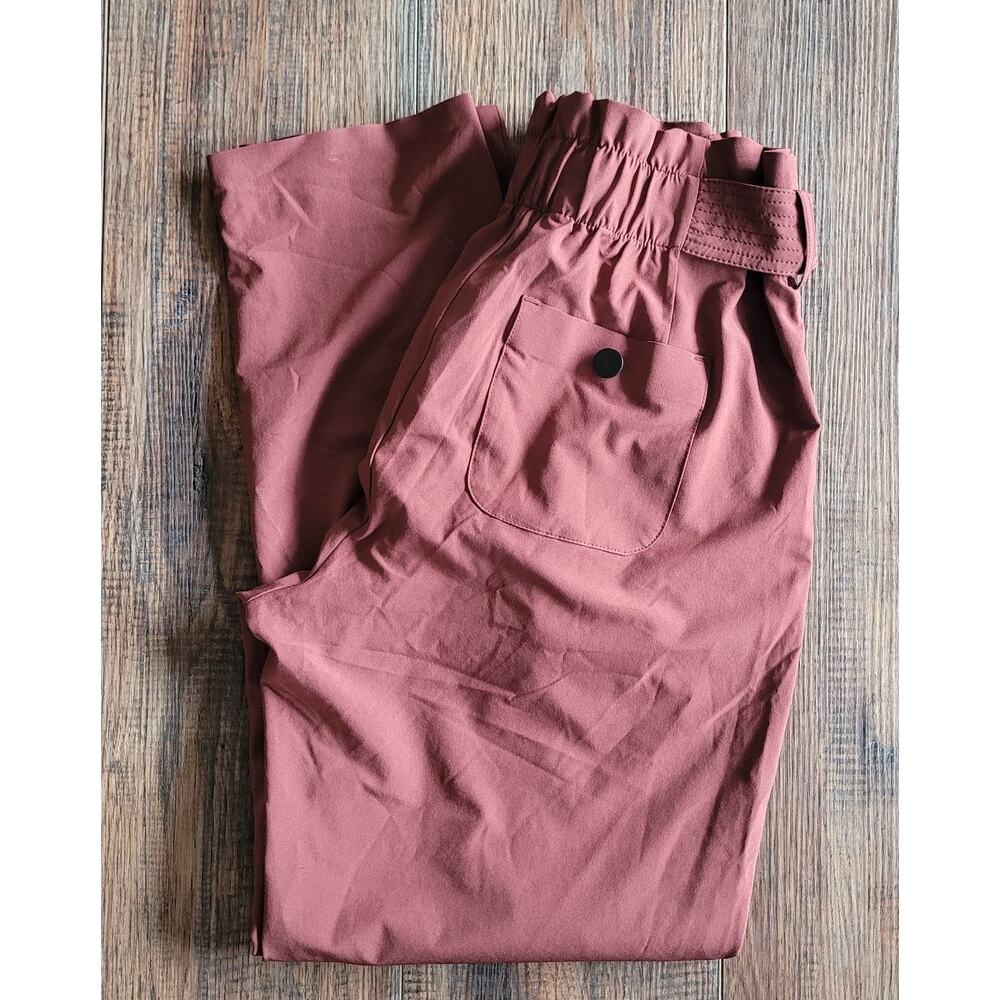 Athleta Skyline Pant II Mauve Women's Belted Wide-Leg Pants Size 2 - Picture 3 of 5